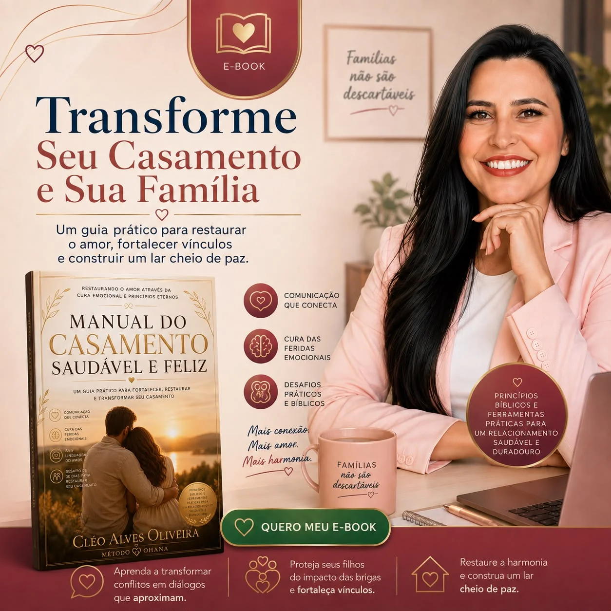 E-book Manual do Casamento Saudável e Feliz - transforme seu casamento e sua família